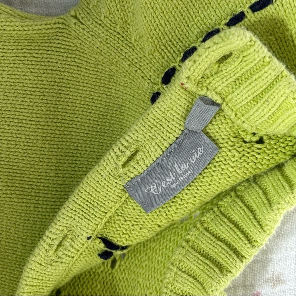 ⭒ 18-24M Gusti Unique Knit Dress Floral Embroidered Long Sleeves with Bird ⭒ - Picture 8 of 11